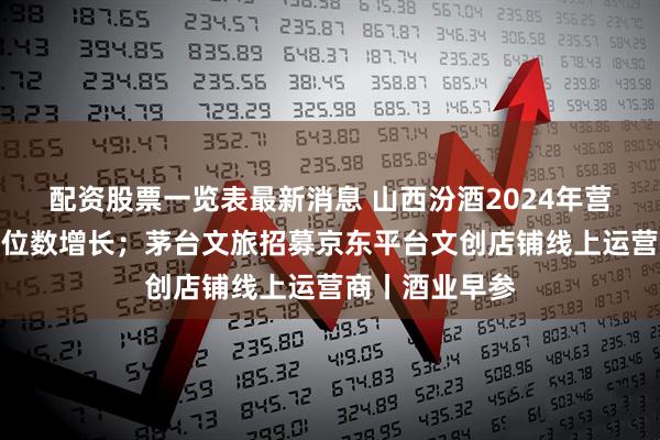 配资股票一览表最新消息 山西汾酒2024年营收、净利均两位数增长；茅台文旅招募京东平台文创店铺线上运营商丨酒业早参