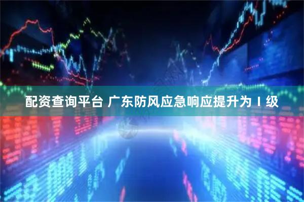 配资查询平台 广东防风应急响应提升为Ⅰ级
